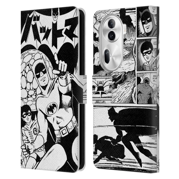 Batman DC Comics Bat-Manga! Black And White Leather Book Wallet Case Cover For OPPO Reno11