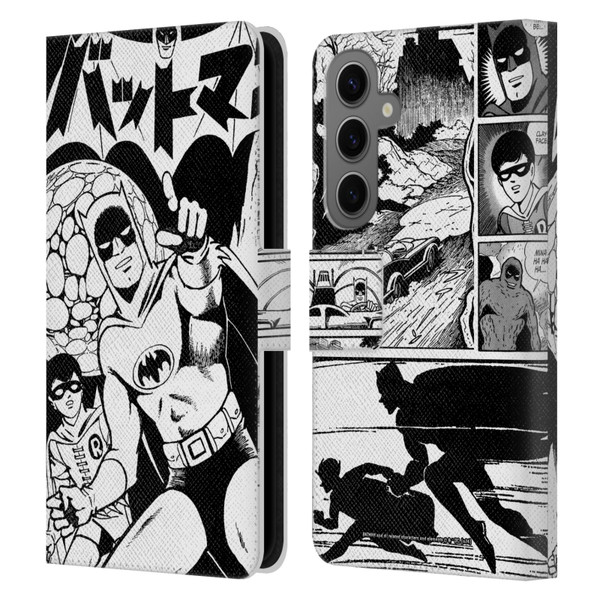 Batman DC Comics Bat-Manga! Black And White Leather Book Wallet Case Cover For Samsung Galaxy S25