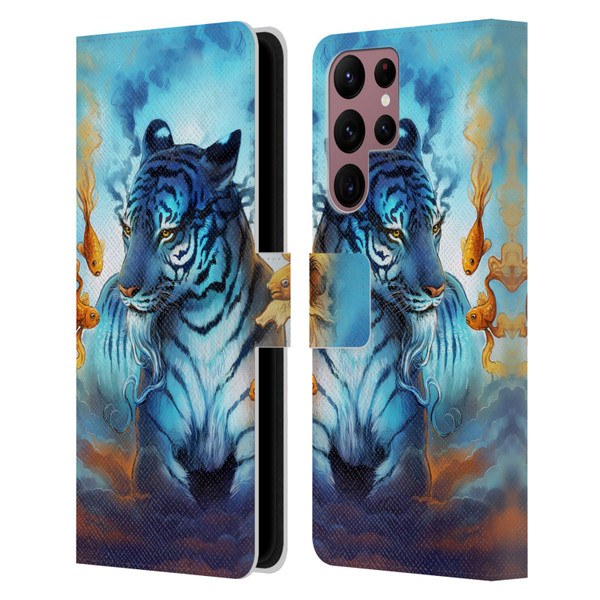 Jonas "JoJoesArt" Jödicke Big Cats Tiger Fish Leather Book Wallet Case Cover For Samsung Galaxy S22 Ultra 5G