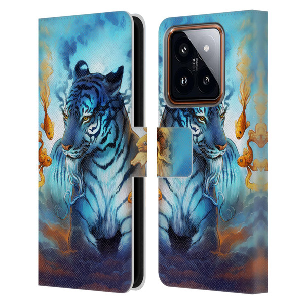 Jonas "JoJoesArt" Jödicke Big Cats Tiger Fish Leather Book Wallet Case Cover For Xiaomi 14