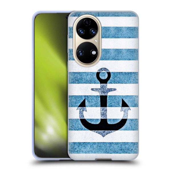 Monika Strigel Vintage Anchors Indigo Soft Gel Case for Huawei P50