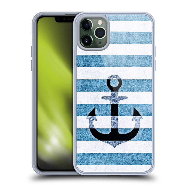 Monika Strigel Vintage Anchors Indigo Soft Gel Case for Apple iPhone 11 Pro Max