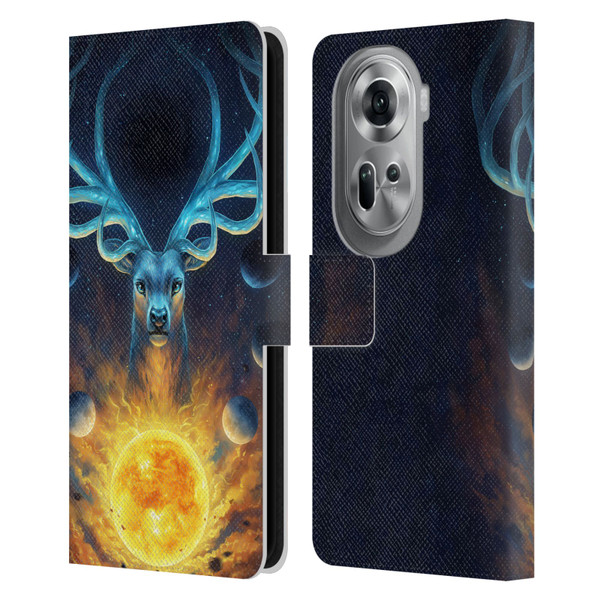 Jonas "JoJoesArt" Jödicke Wildlife 2 Celestial Leather Book Wallet Case Cover For OPPO Reno11 Pro