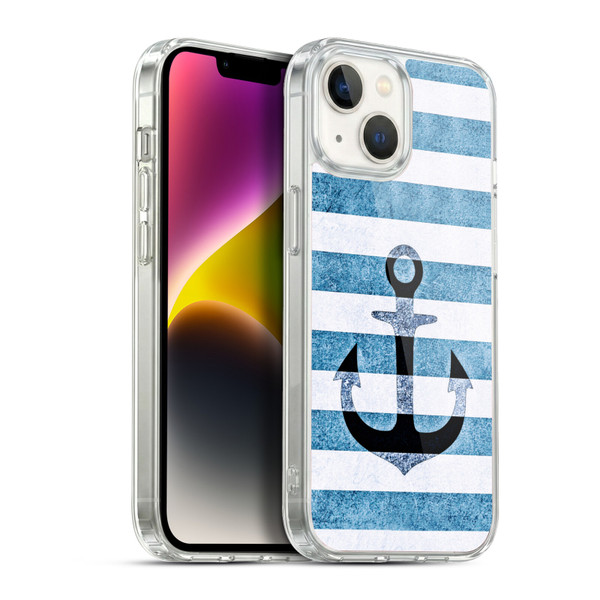 Monika Strigel Vintage Anchors Indigo Soft Gel Case for Apple iPhone 14
