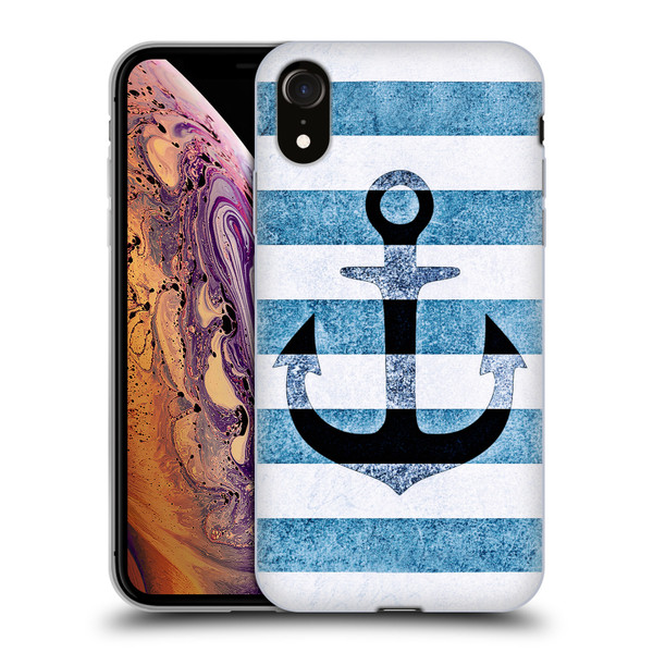 Monika Strigel Vintage Anchors Indigo Soft Gel Case for Apple iPhone XR