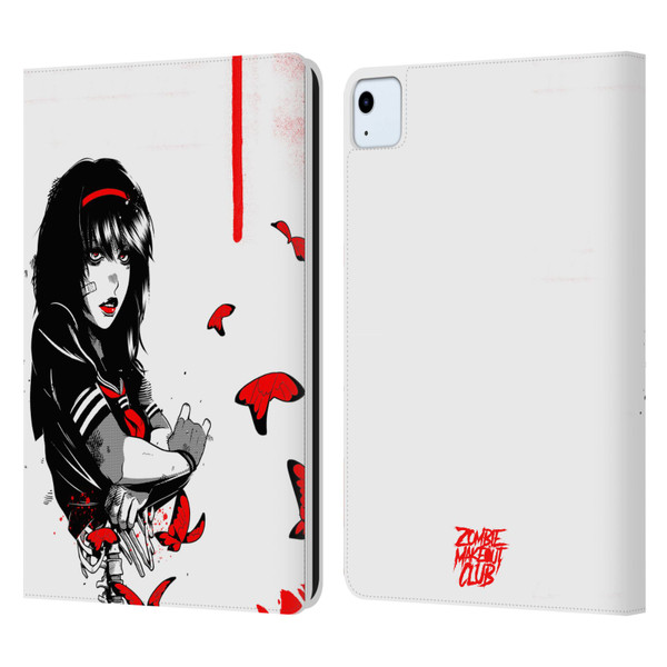 Zombie Makeout Club Graphics Butterflies Leather Book Wallet Case Cover For Apple iPad Air 11 2020/2022/2024