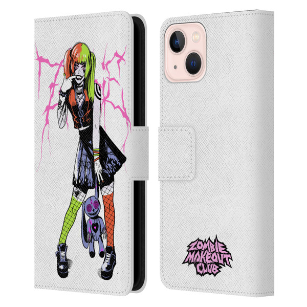 Zombie Makeout Club Graphics Bear Leather Book Wallet Case Cover For Apple iPhone 13