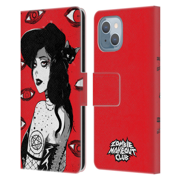 Zombie Makeout Club Graphics Black Makeup Leather Book Wallet Case Cover For Apple iPhone 14
