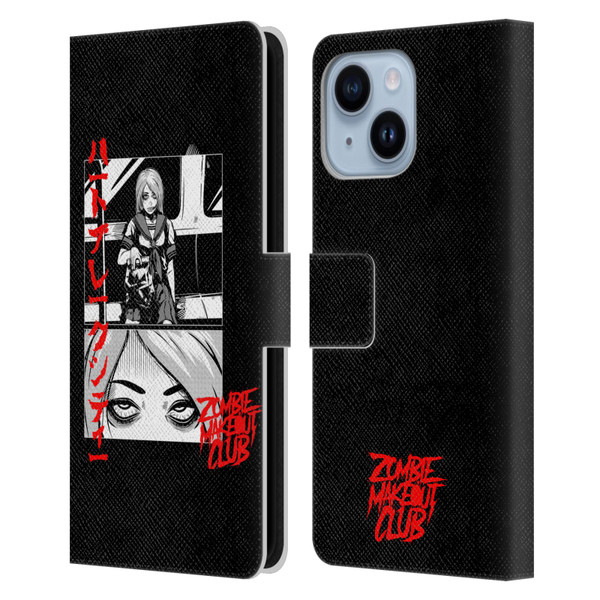 Zombie Makeout Club Graphics Comic Strip Leather Book Wallet Case Cover For Apple iPhone 14 Plus