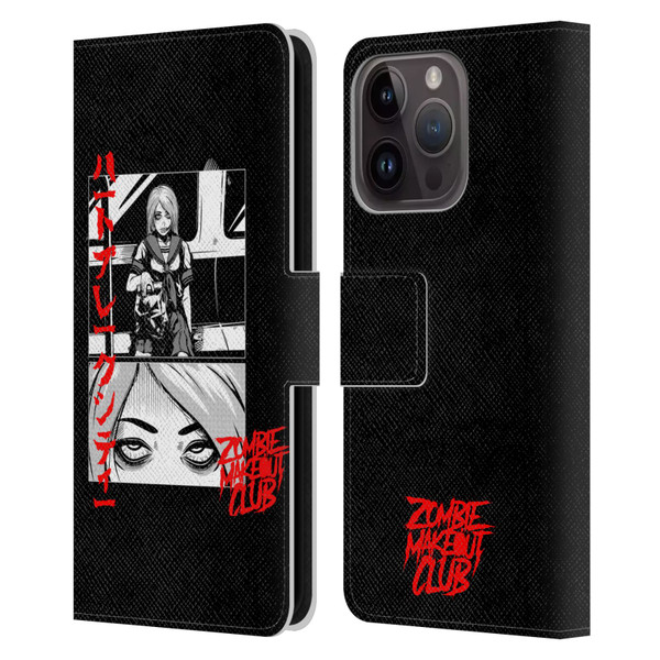Zombie Makeout Club Graphics Comic Strip Leather Book Wallet Case Cover For Apple iPhone 15 Pro