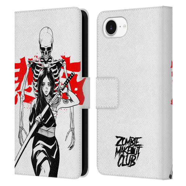 Zombie Makeout Club Graphics Death Blade Leather Book Wallet Case Cover For Apple iPhone 16e