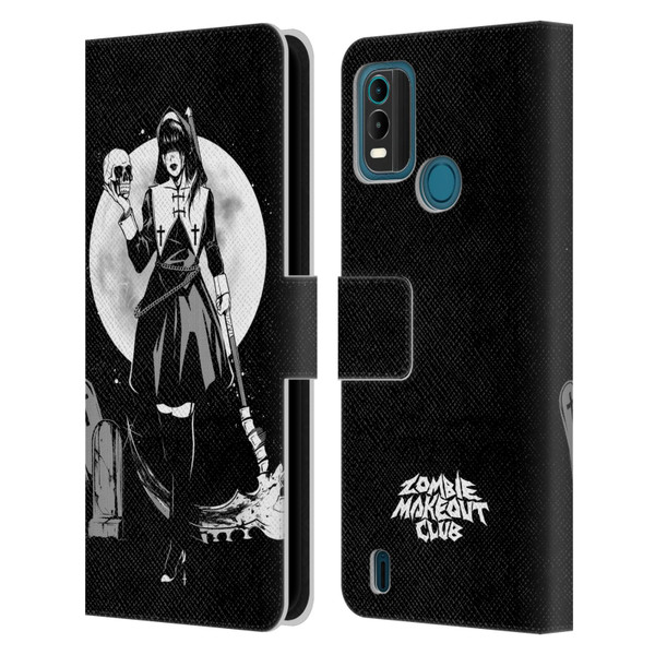 Zombie Makeout Club Graphics Skull Head Leather Book Wallet Case Cover For Nokia G11 Plus
