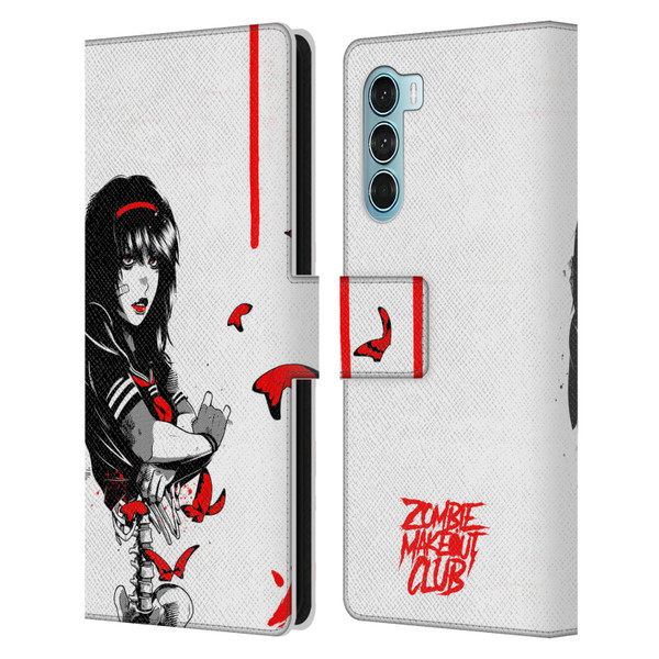 Zombie Makeout Club Graphics Butterflies Leather Book Wallet Case Cover For Motorola Edge S30 / Moto G200 5G