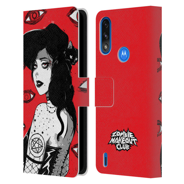 Zombie Makeout Club Graphics Black Makeup Leather Book Wallet Case Cover For Motorola Moto E7 Power / Moto E7i Power