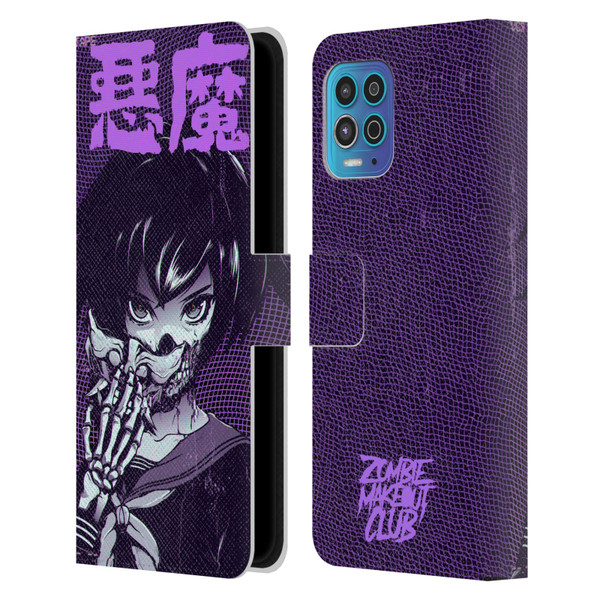 Zombie Makeout Club Graphics Skull Hand Leather Book Wallet Case Cover For Motorola Moto G100