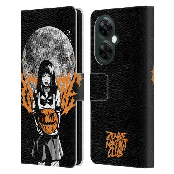 Zombie Makeout Club Graphics Halloween Pumpkin Leather Book Wallet Case Cover For OnePlus Nord CE 3 Lite 5G