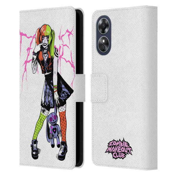 Zombie Makeout Club Graphics Bear Leather Book Wallet Case Cover For OPPO A17
