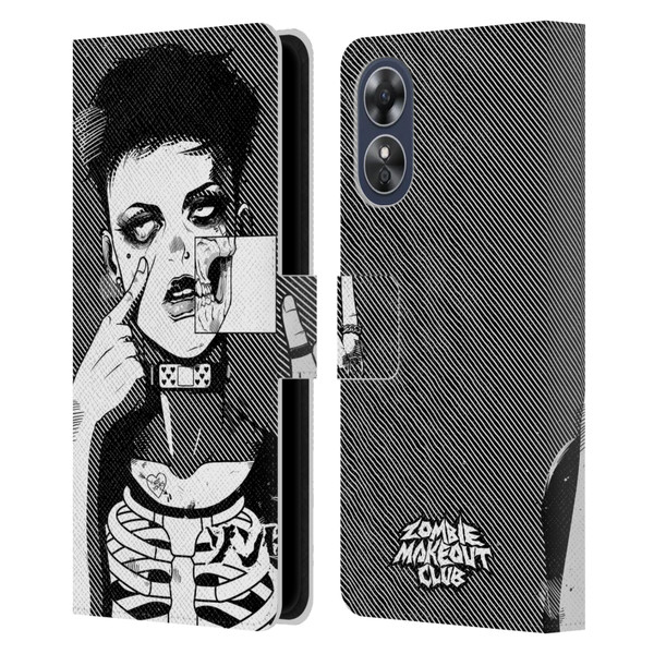 Zombie Makeout Club Graphics Dark Makeup Leather Book Wallet Case Cover For OPPO A17