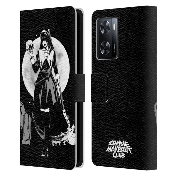 Zombie Makeout Club Graphics Skull Head Leather Book Wallet Case Cover For OPPO A57s