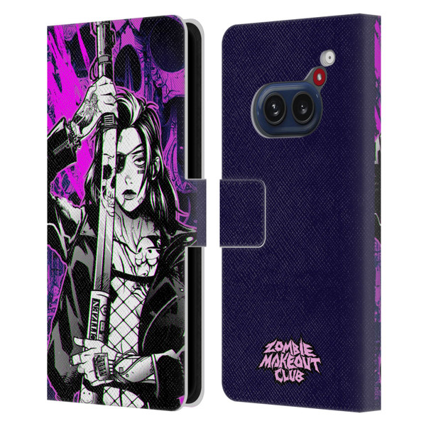 Zombie Makeout Club Graphics Death Cyber Leather Book Wallet Case Cover For Nothing Phone (2a)