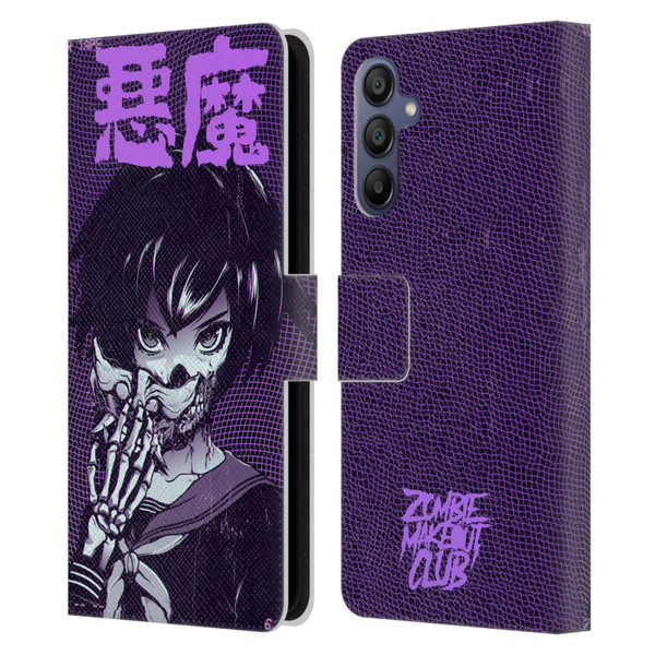 Zombie Makeout Club Graphics Skull Hand Leather Book Wallet Case Cover For Samsung Galaxy A15