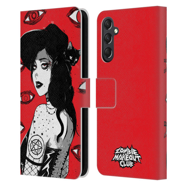 Zombie Makeout Club Graphics Black Makeup Leather Book Wallet Case Cover For Samsung Galaxy A24 4G / M34 5G