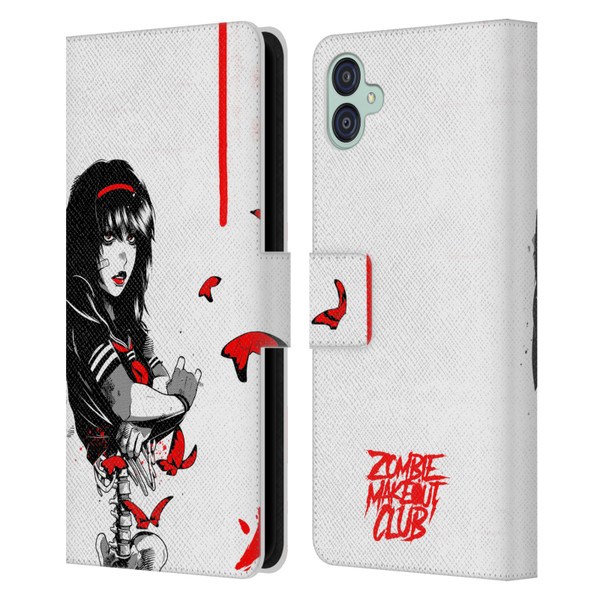 Zombie Makeout Club Graphics Butterflies Leather Book Wallet Case Cover For Samsung Galaxy M04 5G / A04e