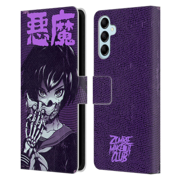 Zombie Makeout Club Graphics Skull Hand Leather Book Wallet Case Cover For Samsung Galaxy M14 5G