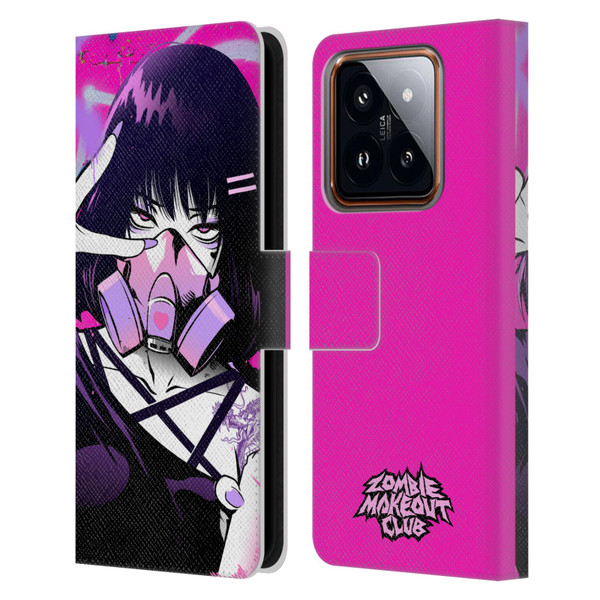 Zombie Makeout Club Graphics Facepiece Leather Book Wallet Case Cover For Xiaomi 14