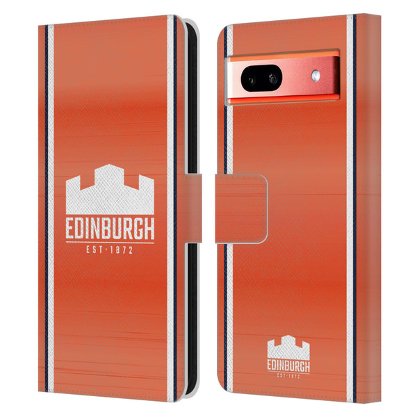 Edinburgh Rugby 2024/25 Crest Kit Away Leather Book Wallet Case Cover For Google Pixel 7a