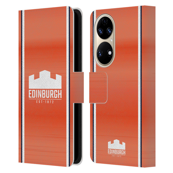 Edinburgh Rugby 2024/25 Crest Kit Away Leather Book Wallet Case Cover For Huawei P50