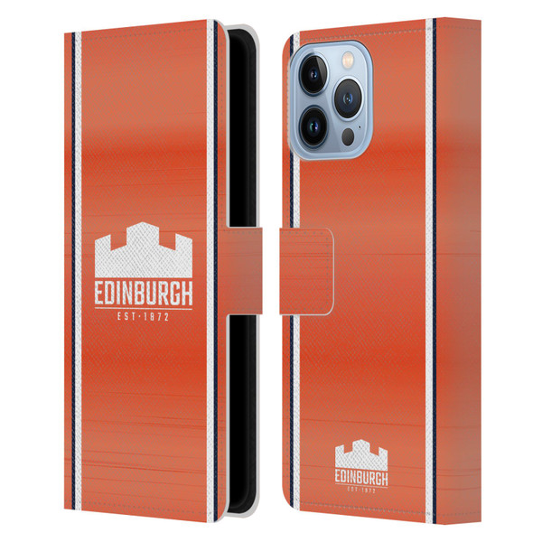 Edinburgh Rugby 2024/25 Crest Kit Away Leather Book Wallet Case Cover For Apple iPhone 13 Pro Max