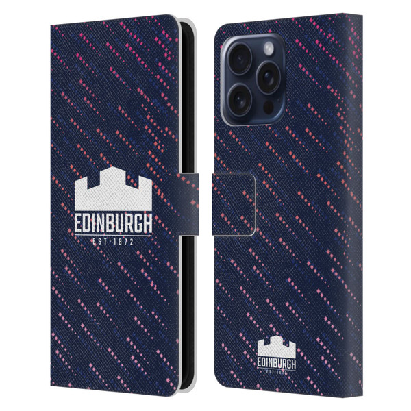 Edinburgh Rugby 2024/25 Crest Kit Training Leather Book Wallet Case Cover For Apple iPhone 16 Pro Max