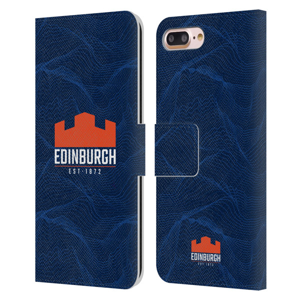 Edinburgh Rugby 2024/25 Crest Kit Home Leather Book Wallet Case Cover For Apple iPhone 7 Plus / iPhone 8 Plus