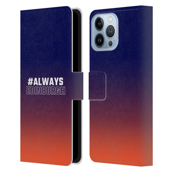 Edinburgh Rugby Logo 2 Gradient Edinburgh Leather Book Wallet Case Cover For Apple iPhone 13 Pro Max