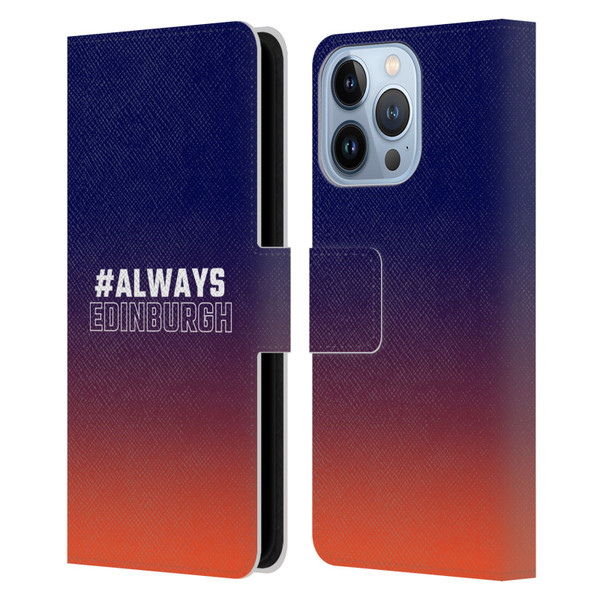 Edinburgh Rugby Logo 2 Gradient Edinburgh Leather Book Wallet Case Cover For Apple iPhone 13 Pro