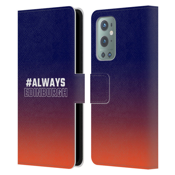 Edinburgh Rugby Logo 2 Gradient Edinburgh Leather Book Wallet Case Cover For OnePlus 9