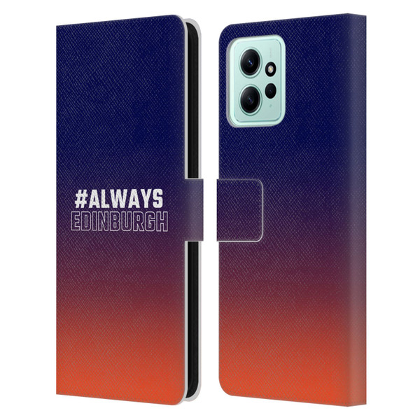 Edinburgh Rugby Logo 2 Gradient Edinburgh Leather Book Wallet Case Cover For Xiaomi Redmi 12