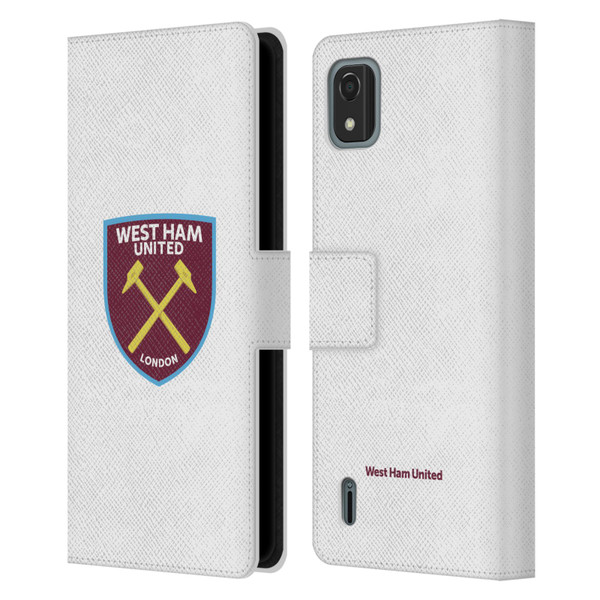 West Ham United FC Crest Full Colour White Leather Book Wallet Case Cover For Nokia C2 2nd Edition