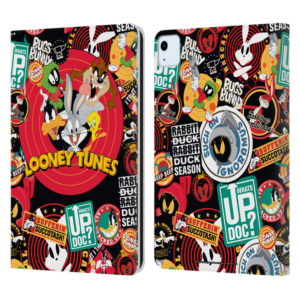 Looney Tunes Graphics and Characters Sticker Collage Leather Book Wallet Case Cover For Apple iPad Air 11 2020/2022/2024