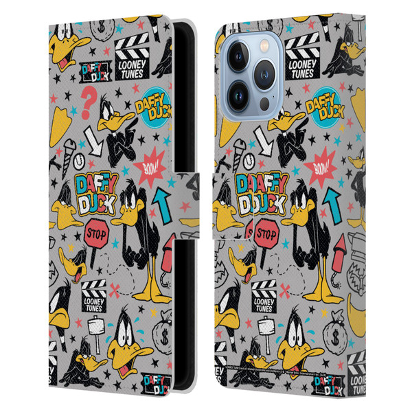 Looney Tunes Graphics and Characters Daffy Duck Leather Book Wallet Case Cover For Apple iPhone 13 Pro Max