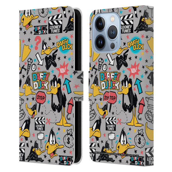 Looney Tunes Graphics and Characters Daffy Duck Leather Book Wallet Case Cover For Apple iPhone 13 Pro