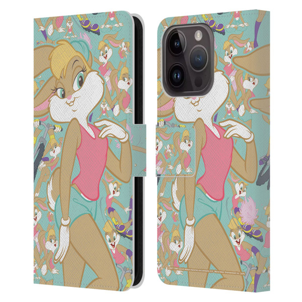 Looney Tunes Graphics and Characters Lola Bunny Leather Book Wallet Case Cover For Apple iPhone 15 Pro