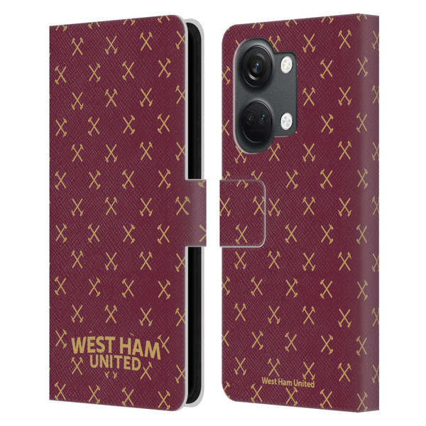 West Ham United FC Hammer Marque Kit Patterns Leather Book Wallet Case Cover For OnePlus Nord 3 5G