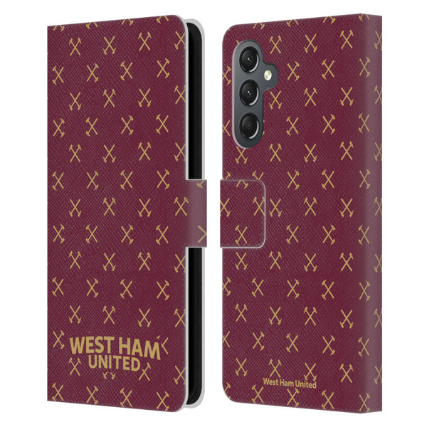 West Ham United FC Hammer Marque Kit Patterns Leather Book Wallet Case Cover For Samsung Galaxy A25 5G