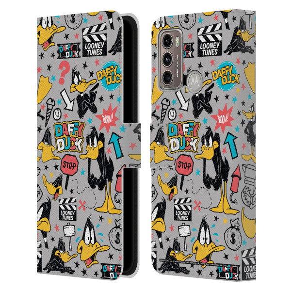 Looney Tunes Graphics and Characters Daffy Duck Leather Book Wallet Case Cover For Motorola Moto G60 / Moto G40 Fusion