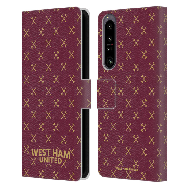 West Ham United FC Hammer Marque Kit Patterns Leather Book Wallet Case Cover For Sony Xperia 1 IV