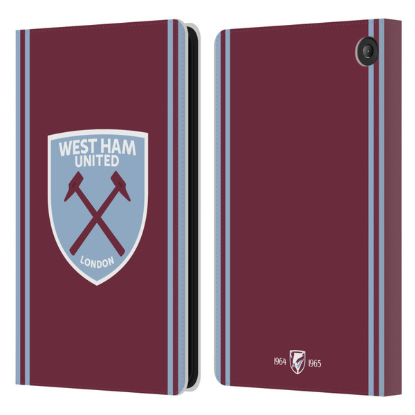 West Ham United FC 2024/25 Crest Kit Home Leather Book Wallet Case Cover For Amazon Fire 7 2022