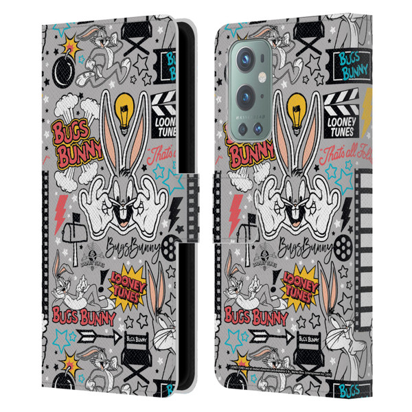 Looney Tunes Graphics and Characters Bugs Bunny Leather Book Wallet Case Cover For OnePlus 9
