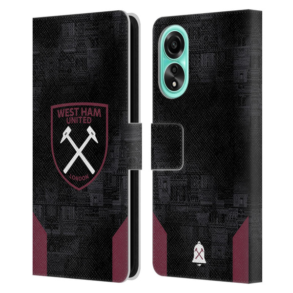 West Ham United FC 2024/25 Crest Kit Away Leather Book Wallet Case Cover For OPPO A78 4G